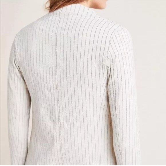 NWT Anthropologie Blanknyc Evereve Linen Blend Pinstripe Jacket XS Cream - Picture 2 of 13